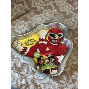 NWT Vintage Wilton Cake Tin MIGHTY MORPHIN POWER RANGERS Red Ranger 1994